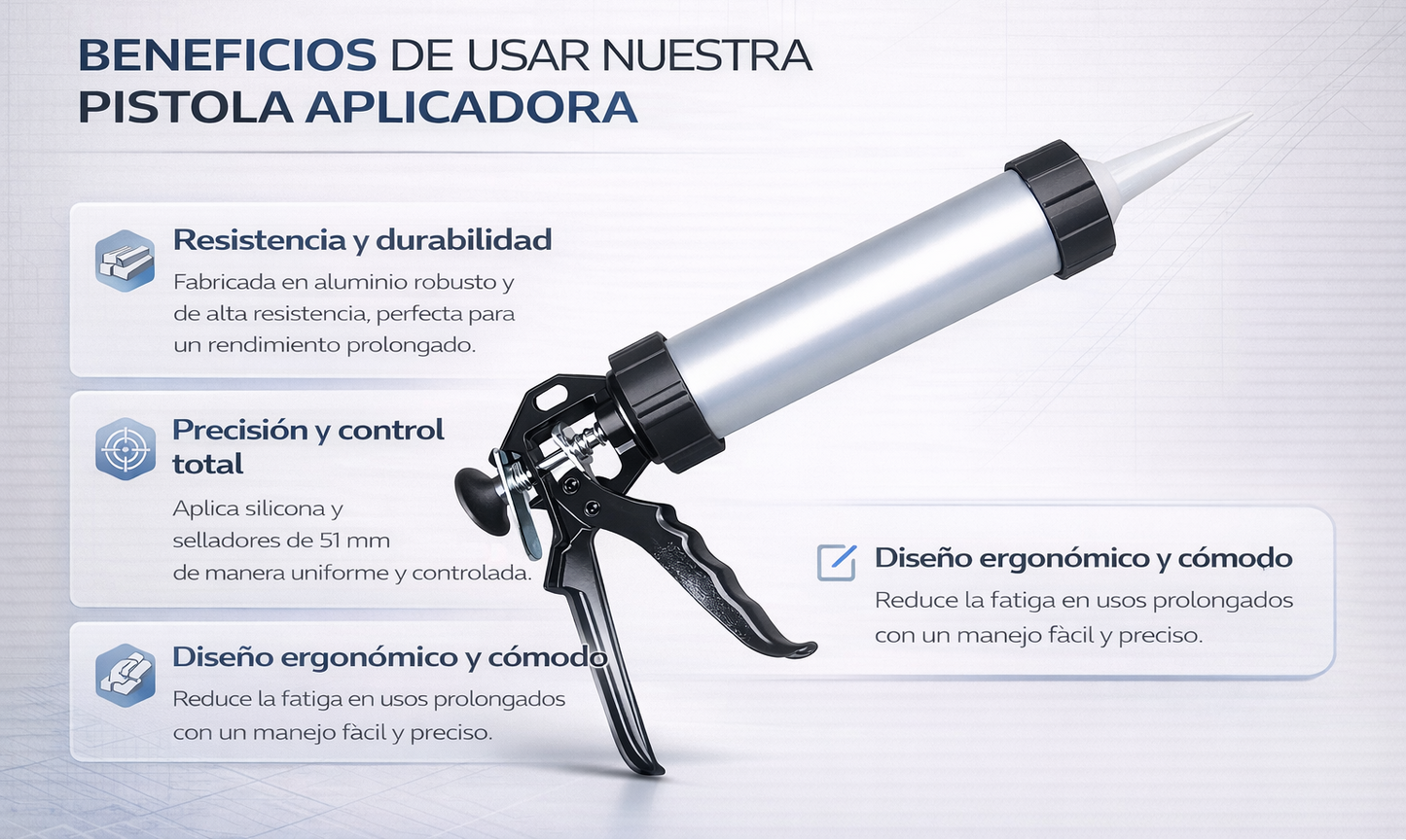 Pistola aplicadora 9” aluminio