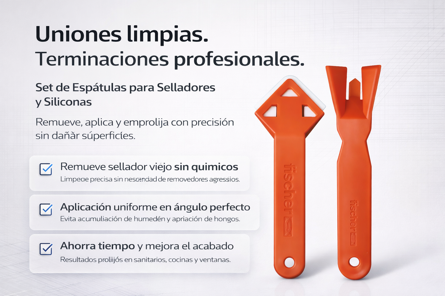 Set Espatulas Para Selladores Y Siliconas, Limpia y emprolija uniones