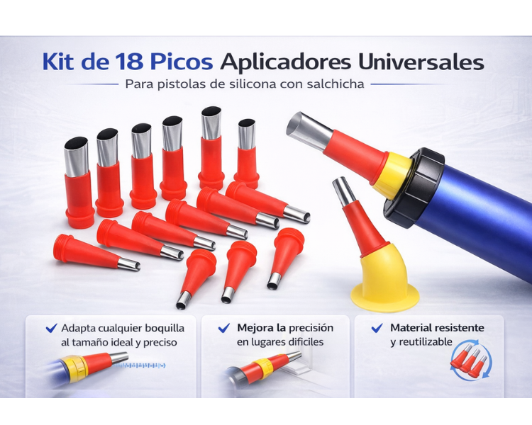 Kit 18 Picos Aplicadores Pistola Universal